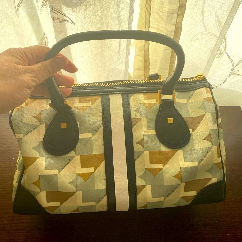 L.A.M.B. By Gwen Stefani Geometric Print Tote Bag Y2K